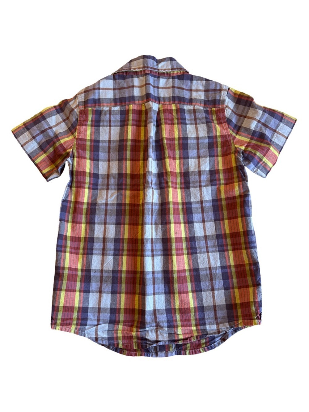 Janie & Jack Multicolor Plaid Shirt | Short-Sleeve Button-Down Size 6 - Picture 2 of 4